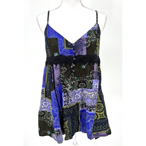 Urban Outfitters Dresses & Skirts - Urban Outfitters Azalea Lace Insert Frock Mini Dress Small Purple Patchwork Top